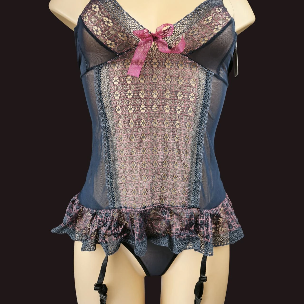 Conjunto de lingerie Guêpière + String Marca Casmir "Elise Corset" Novo G/GG 40/42 – photo 9